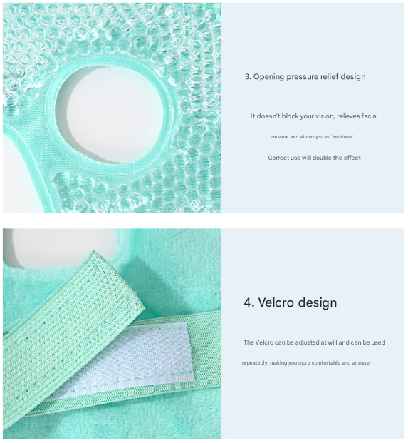 Blue Reusable Cooling Gel Bead Face Mask and Eye Mask Set - Soothing Therapy for Puffy Eyes, Headaches and Facial Relaxation