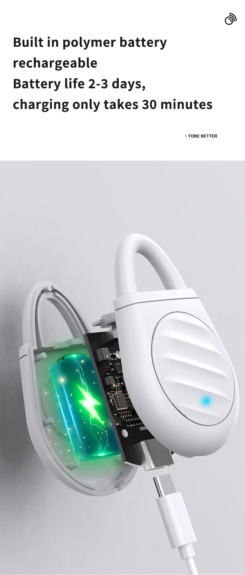 2 Pcs Black Portable Ultrasonic Pest Repeller - Rechargeable Mosquito & Bird Repellent Device | 3-Mode for Indoor, Outdoor & Camping