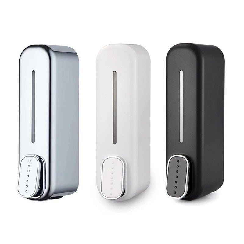 2 Pcs (White + Black) Modern Wall-Mounted Press Soap Dispenser - 300ml Refillable Pump for Bathroom & Kitchen