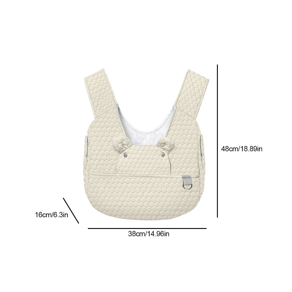 Light Khaki Quilted Hands-Free Pet Carrier Sling - Comfortable Front Pack for Small Dogs & Cats