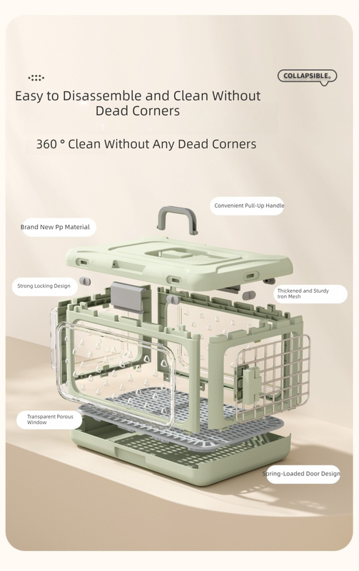 Yellow Premium Foldable Pet Carrier Crate - Breathable Aviation Travel Box for Cats & Small Dogs up to 10kg - Portable Car & Flight Transport Case