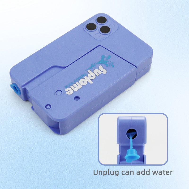 2 Pcs Blue Mini Foldable Phone Water Gun - Portable Dual-Nozzle Spray Toy for Summer Fun and Stress Relief