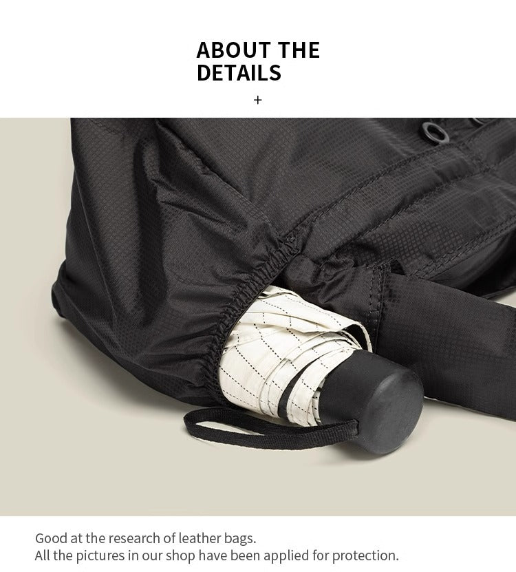 Black Large Capacity Nylon Tote Bag - Water Resistant Casual Shoulder Bag for Daily Use and Outdoor Activities