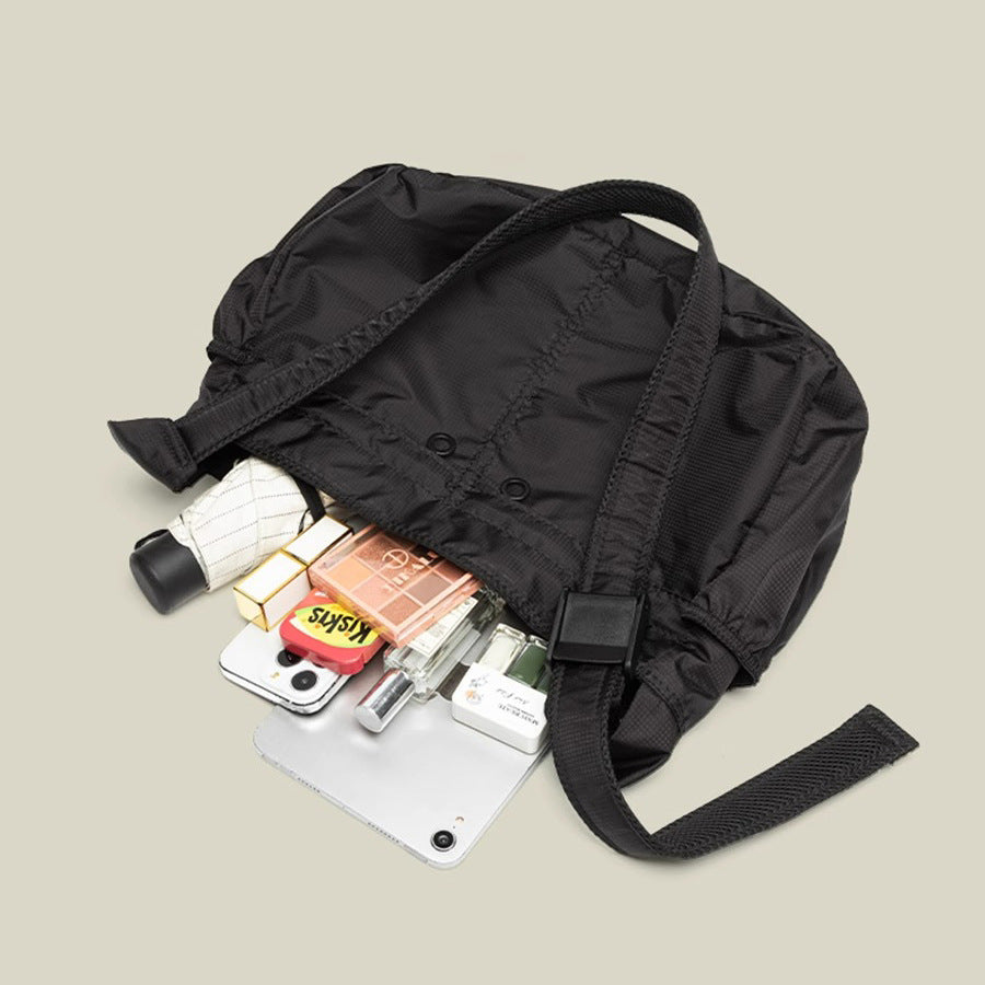 Green Large Capacity Nylon Tote Bag - Water Resistant Casual Shoulder Bag for Daily Use and Outdoor Activities