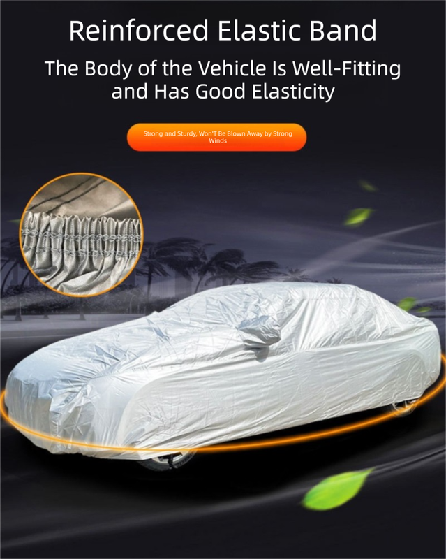 Silver 3M Universal Car Cover – 170T Taffeta Fabric, All-Weather Protection for Cars(4400×1750×1500MM)