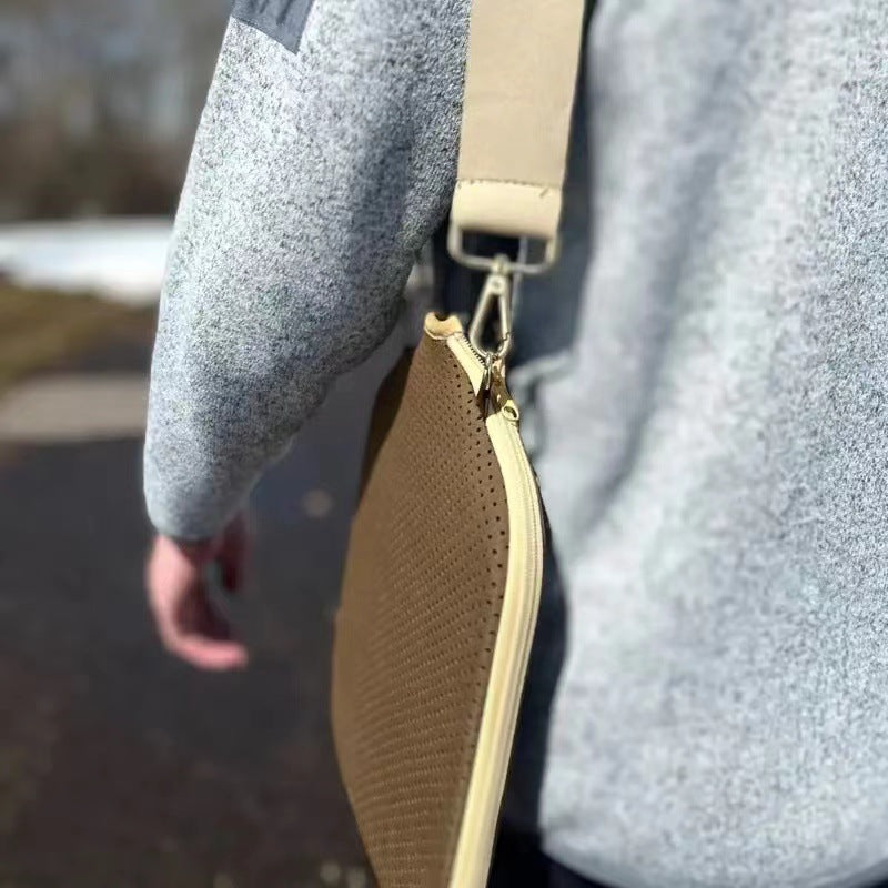 Grey Neoprene Pickleball Paddle Cover – Waterproof Side Pocket Design, Shoulder Bag Style
