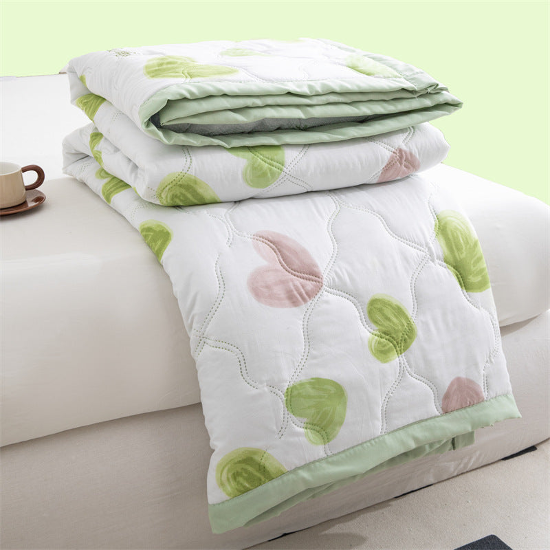 Lightweight Reversible Summer Quilt - Soft, Breathable & Machine Washable Comforter(150x200cm Full of Love)