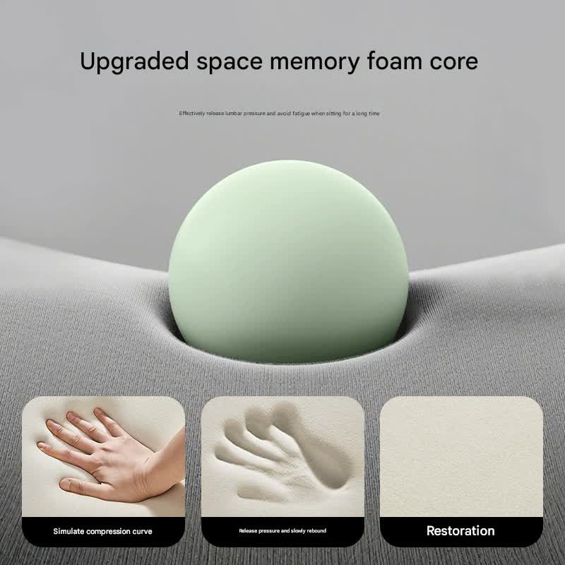 Memory Foam Student Seat Cushion - Pressure Relief, Non-Slip with Adjustable Straps for Healthy Posture(Rocket Blue 36x34cm)