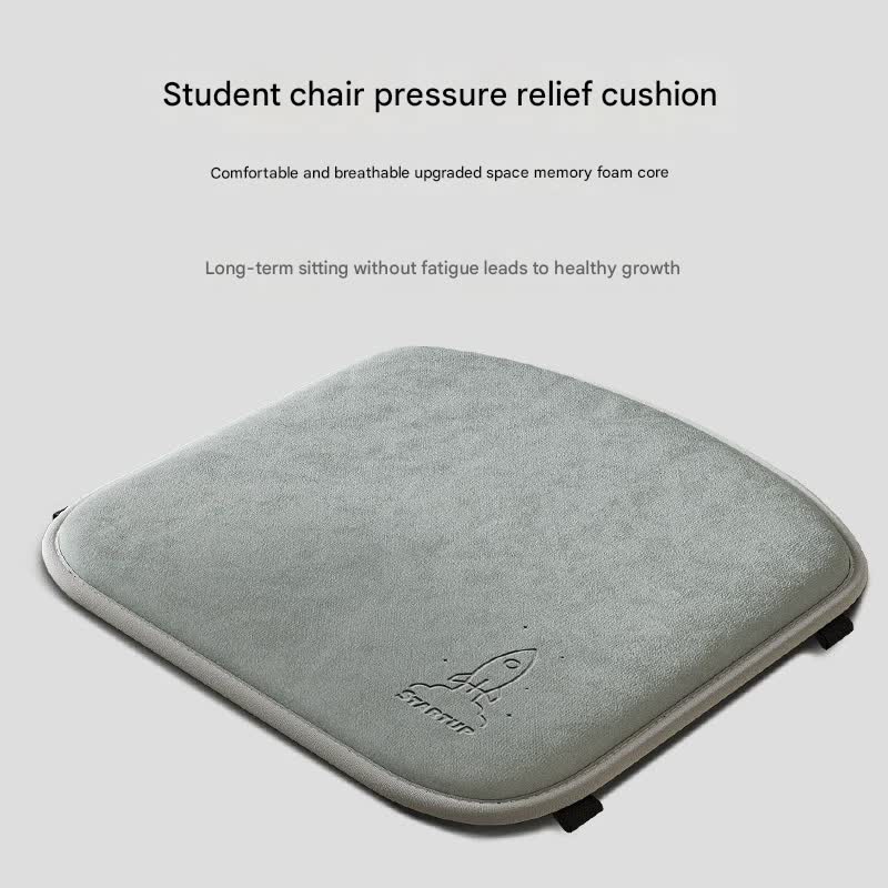 Memory Foam Student Seat Cushion - Pressure Relief, Non-Slip with Adjustable Straps for Healthy Posture(Astronaut Gray 36x34cm)