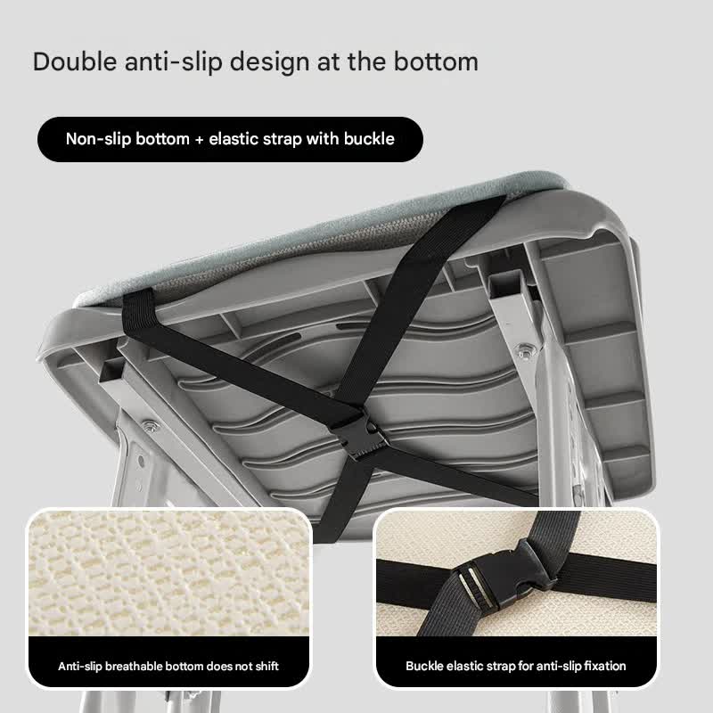 Memory Foam Student Seat Cushion - Pressure Relief, Non-Slip with Adjustable Straps for Healthy Posture(Astronaut Gray 36x34cm)