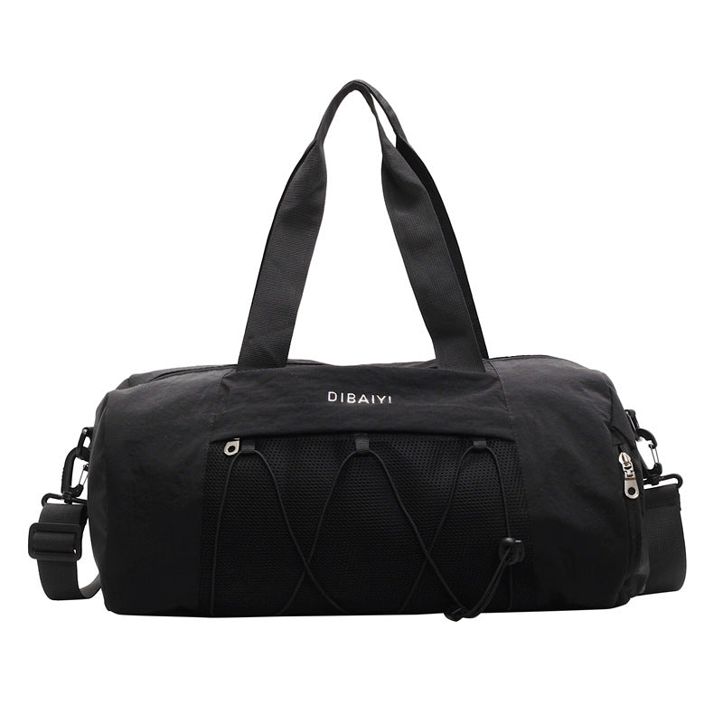 Black Stylish Sports Gym Bag for Women - Lightweight Travel Duffel with Wet/Dry Pocket