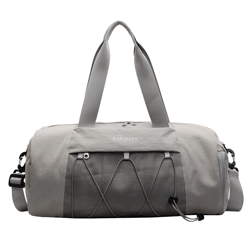 Grey Stylish Sports Gym Bag for Women - Lightweight Travel Duffel with Wet/Dry Pocket