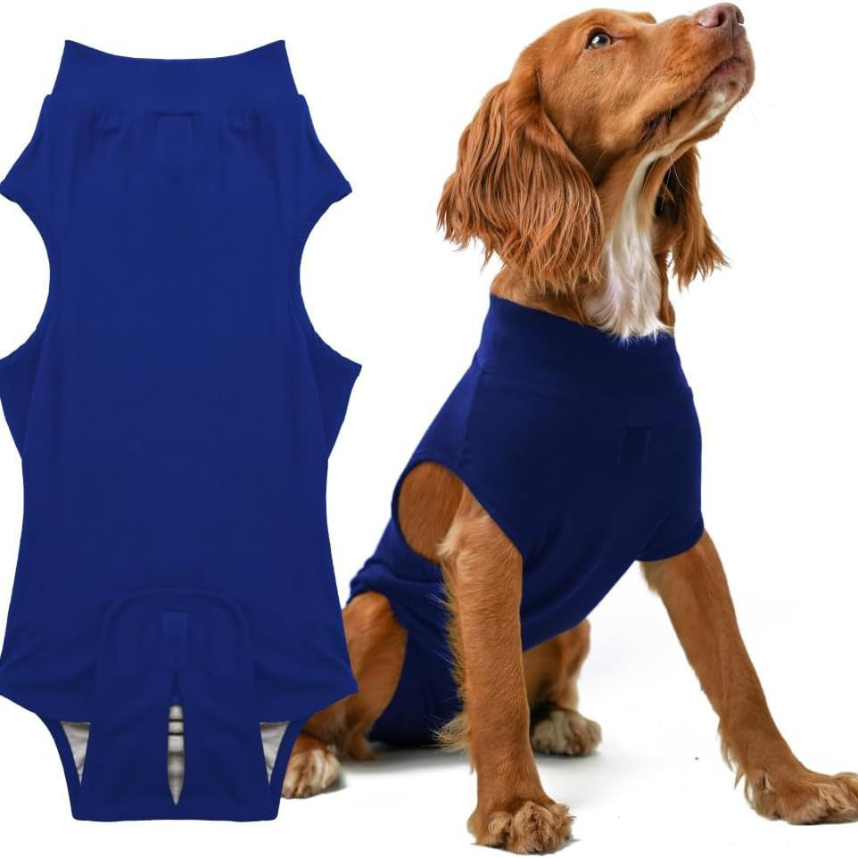 XXL Blue Premium Pet Physiological Suit - Comfortable & Breathable Bamboo Modal Recovery Suit