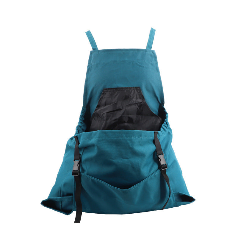 Green Heavy-Duty Garden Harvesting Apron - Waterproof Fruit Picking Bag with Large Pouch