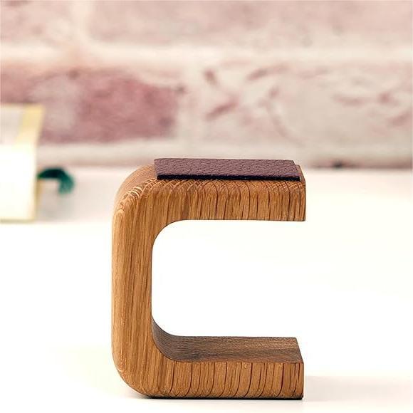 Elegant Handcrafted Wooden Watch Stand with Leather Cushion - Premium Display Holder for Men & Women