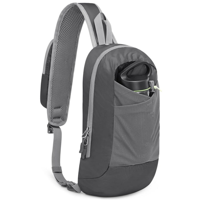 Grey Lightweight Crossbody Sling Bag - Versatile Chest Daypack for Hiking, Travel & Daily Use
