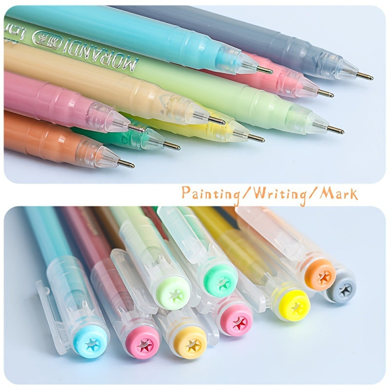 Colorful Black 9PCS/Set Languo Dopamine Gel Pen Set - Vibrant Multi-Color Writing Instruments for Creativity