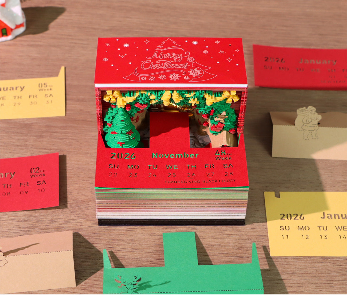 2026 Christmas Arch 3D Memo Pad - Creative Festive Gift & Desk Ornament