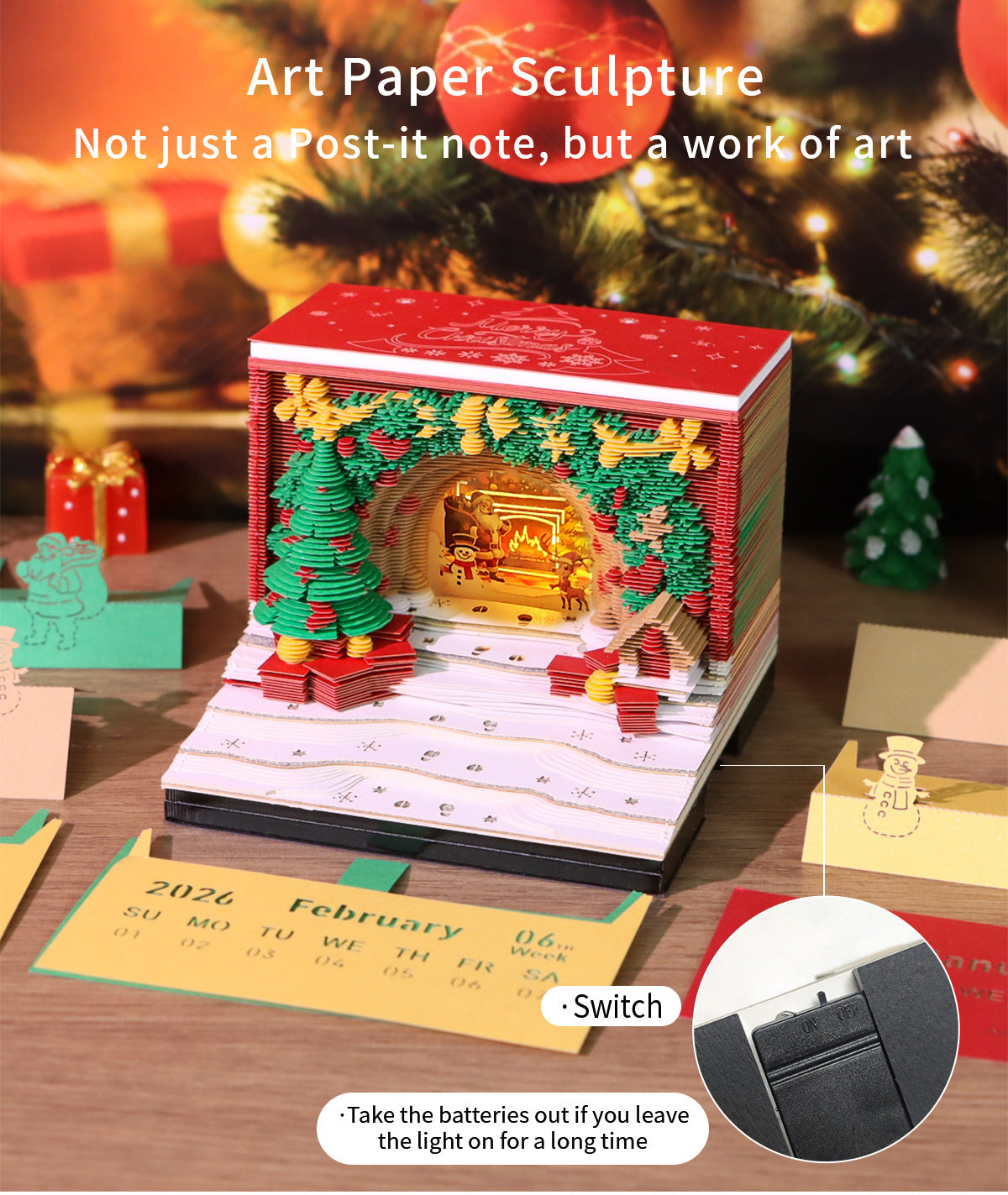 2026 Christmas Arch 3D Memo Pad - Creative Festive Gift & Desk Ornament