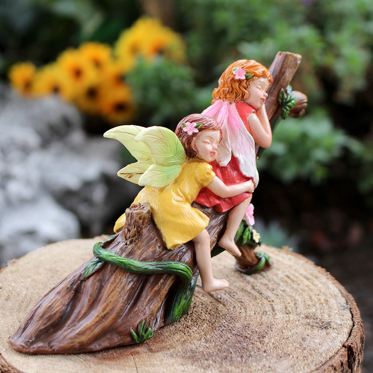 Garden Flower Fairy Resin Craft Ornament - Angel Decoration Micro Landscape
