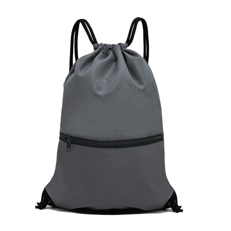 Grey Versatile Drawstring Backpack - Sports, Gym, Yoga, Dance & Travel Carry-All (34x47 cm)