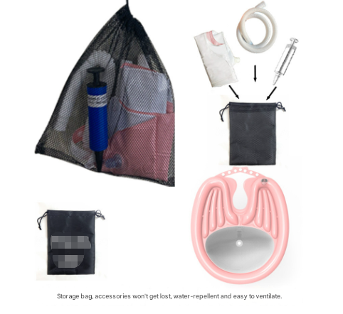 Pink Inflatable Hair Washing Basin with Drain Tube and Pump for Seniors Bedridden and Pregnant Women - Portable Home Shampoo Basin for Easy Hair Care