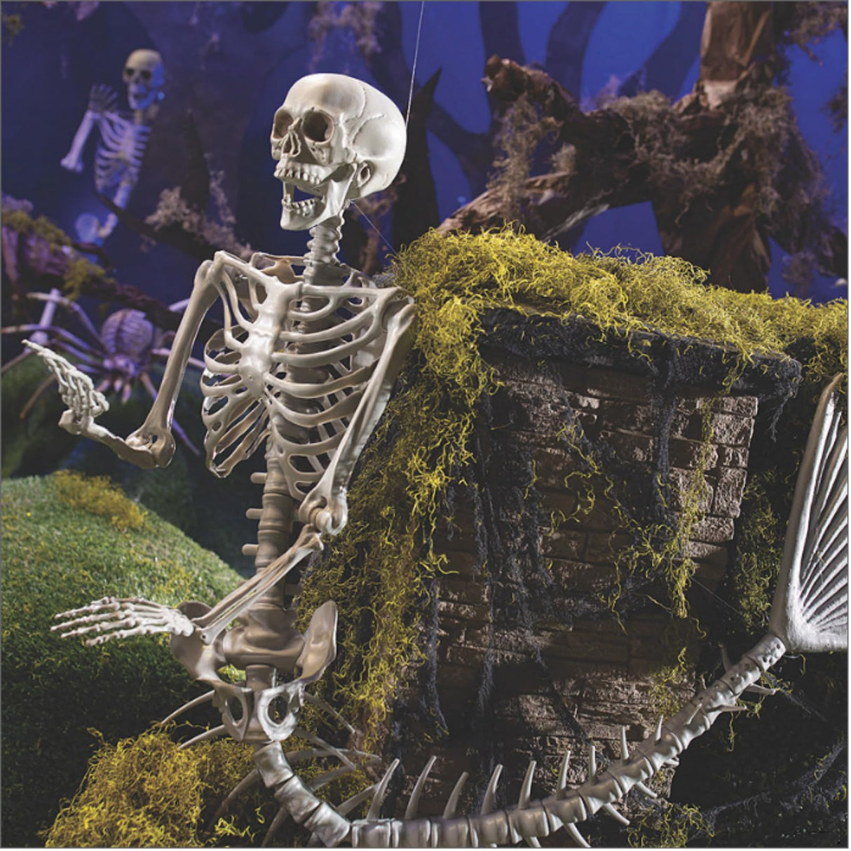 Halloween 31.5 inch Poseable Mermaid Skeleton Prop Haunted Decor