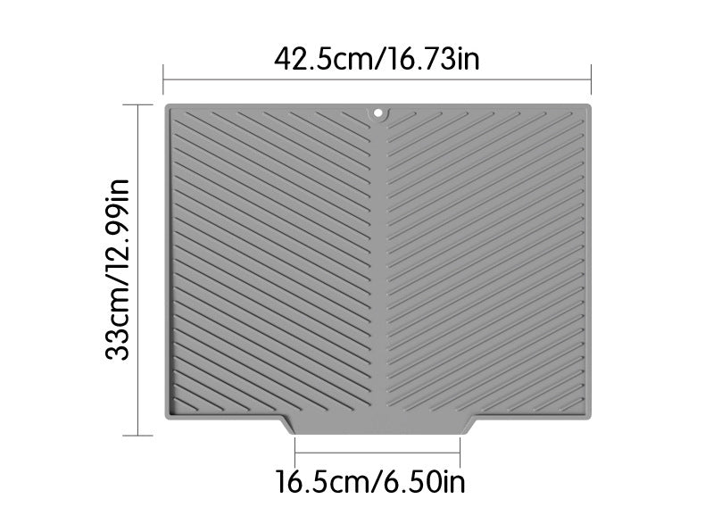 2PC White Multi-Use Drain Mat (43x33 cm) – Non-Slip Heat Protection for Dish Drying & Prep