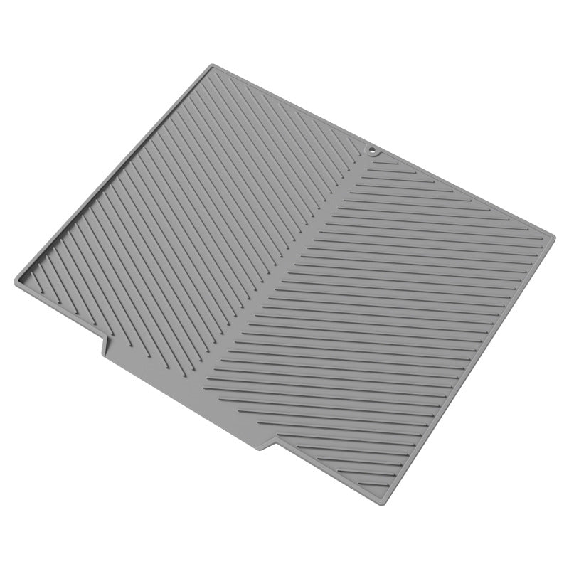 2PC Grey Multi-Use Drain Mat (37x27 cm) – Non-Slip Heat Protection for Dish Drying & Prep
