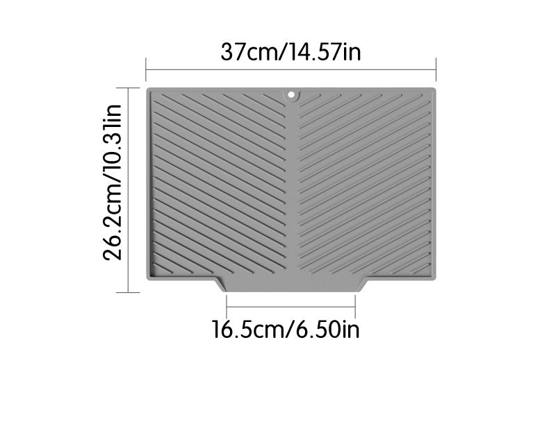 2PC Grey Multi-Use Drain Mat (37x27 cm) – Non-Slip Heat Protection for Dish Drying & Prep