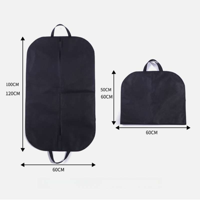 2-Pack Travel Long Dress Garment Carrier Bag Suit Bags(60×120CM) - Non-Woven Dust Cover, Foldable Hanging Clothes Storage Bag with Reinforced Handle