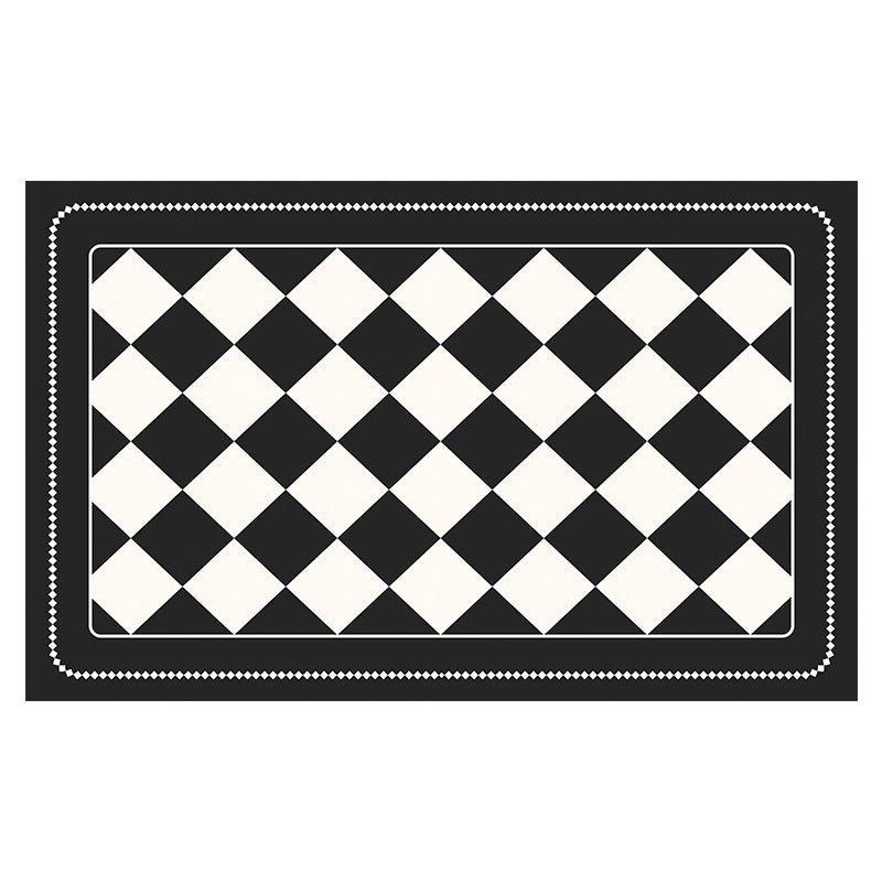 Black Checkered Design Loofah Texture Shower Mat (40x60cm) - Non-Slip PVC Bathroom Floor Mat, Quick-Draining, Anti-Mould & Massage Pad