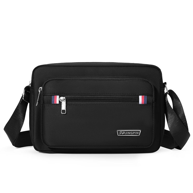 Black Dual-Style Men's Oxford Cloth Crossbody Bag Bundle - Oxford Cloth Business Shoulder Bag, Multi-Functional Large Capacity, Fits 8-inch Tablet