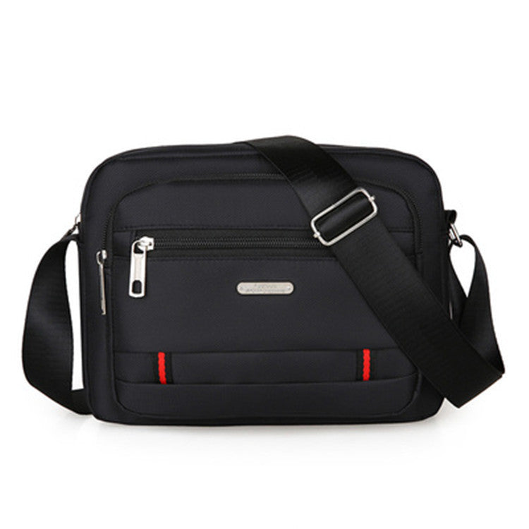 Black Dual-Style Men's Oxford Cloth Crossbody Bag Bundle - Oxford Cloth Business Shoulder Bag, Multi-Functional Large Capacity, Fits 8-inch Tablet