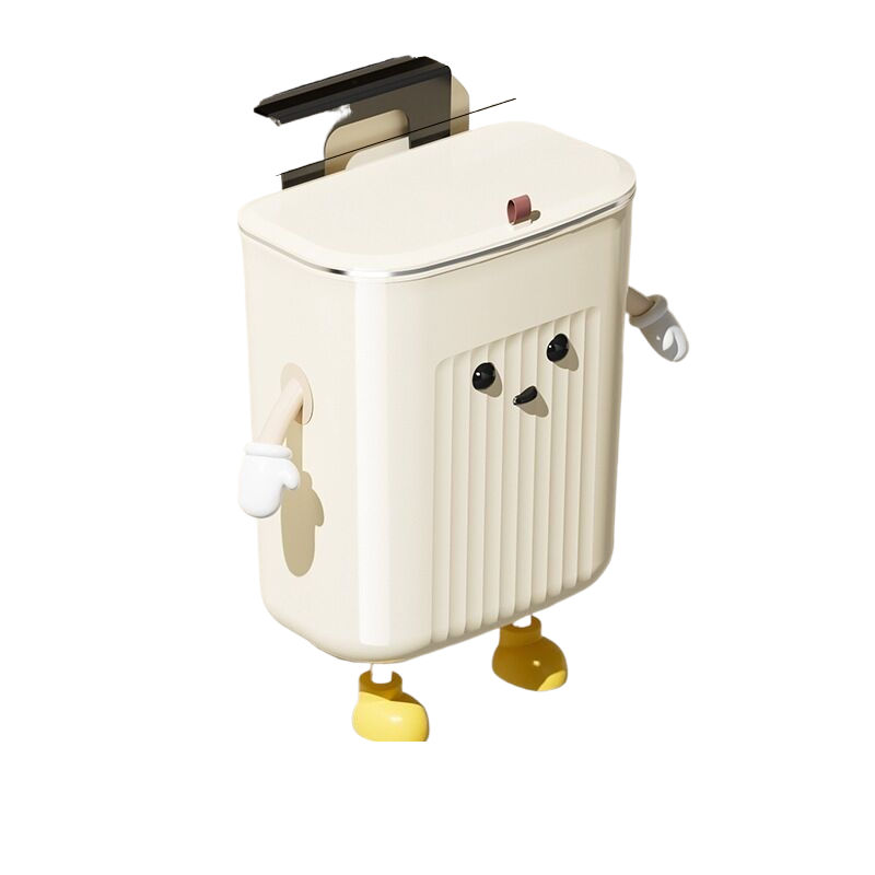 Kitchen wall-mounted trash can (large) + 2 hands and feet + eyes (large)