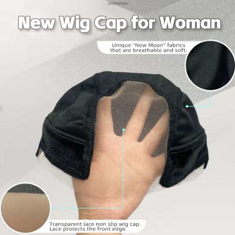 2-Pack Black U-Part Covered-Ear Wig Cap with 4x5 Inch Double Velvet Lace - Comfort & Stability, for Wig Making and Secure Wear