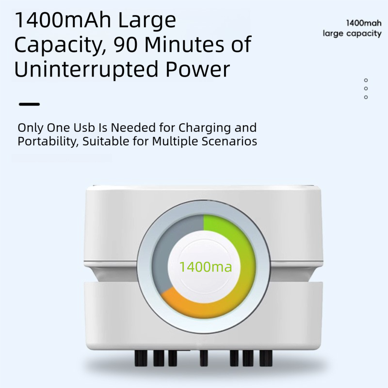 White Portable Handheld Cordless Mini Desktop Vacuum Cleaner - Powerful 10KPA Suction, Efficient Dust & Debris Collection for Home, Office, and Student Use