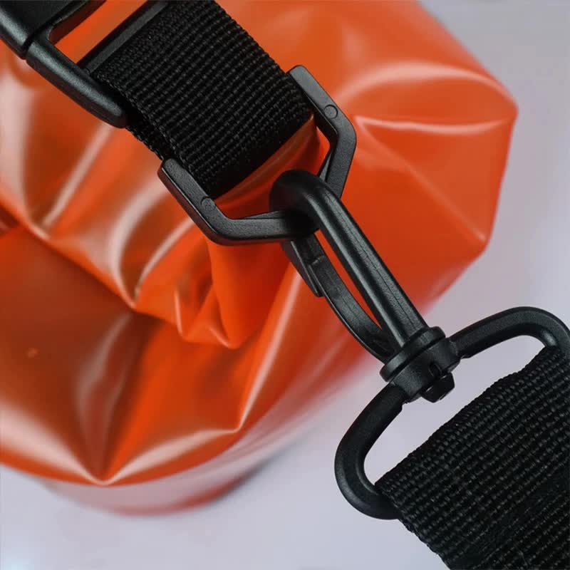 Orange 10L PVC Waterproof Swimming Bag Bonus with Waterproof Phone Pouch - Roll-Top Floating Dry Gear Bags for Beach, Kayaking & Outdoor Sports