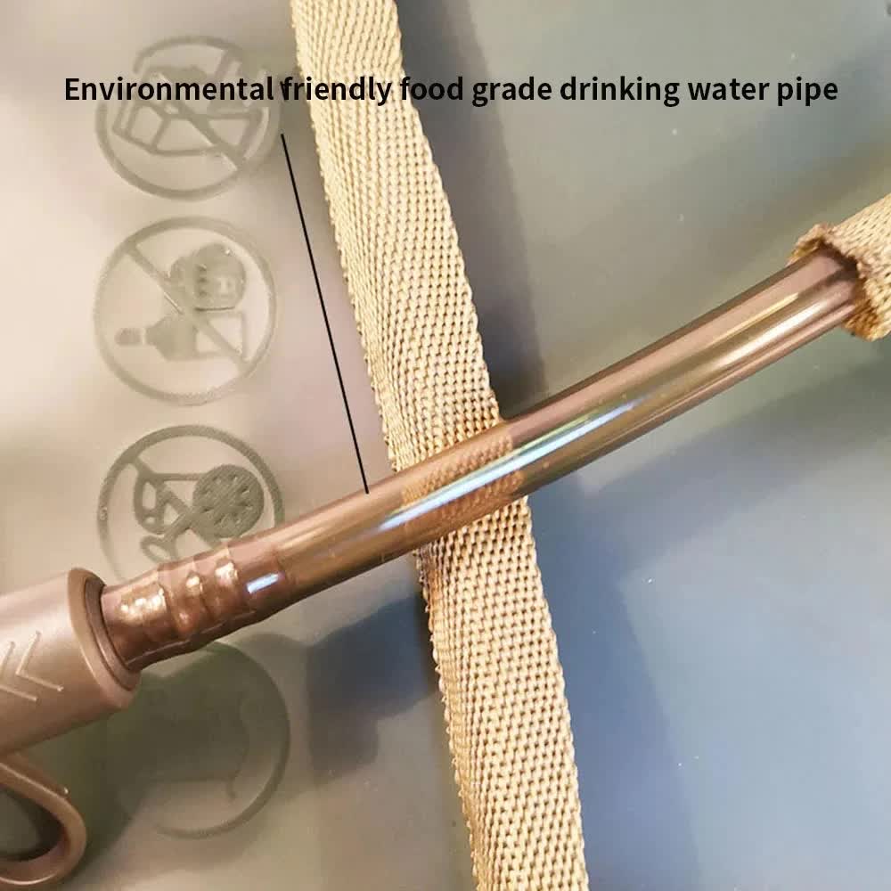 Outdoor Grey 3L Hydration Bladder for Running & Cycling - Eco-Friendly PEVA Material Water Reservoir Pack Insert with Bite Valve & 93CM Water Pipe