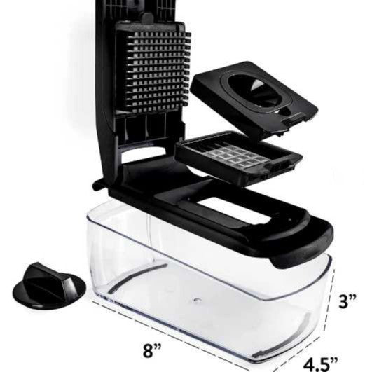 18-Piece Black Multi-Function Vegetable Chopper & Slicer Set - Rotary Grater with 5 Muti-Style Stainless Steel Blades for Home Kitchen