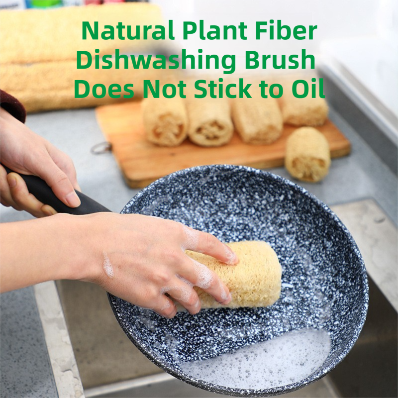 4-Pack Premium Soft Square Natural Loofah Segment Scrubber With Hanging Rope - Zero Waste Kitchen & Bath Loofah (Expands to >5cm Diameter & L 10CM)