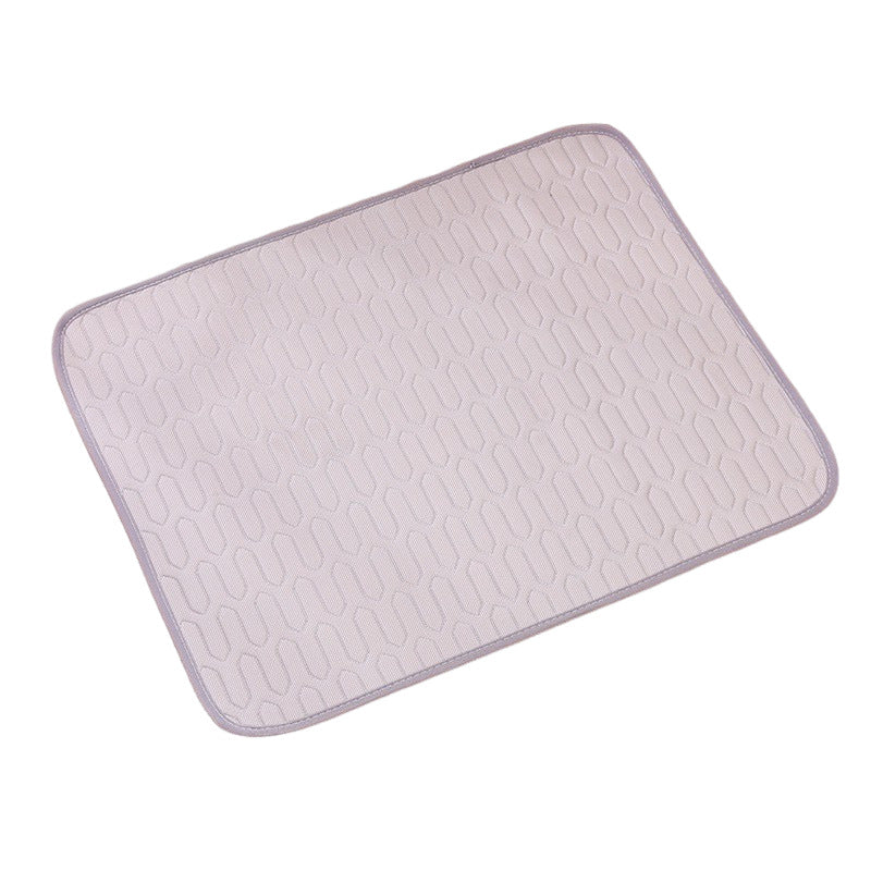 Grey Pet Summer Ice Silk Cooling Mat - Breathable Latex Sleep Pad for Dogs & Cats (100*70cm)