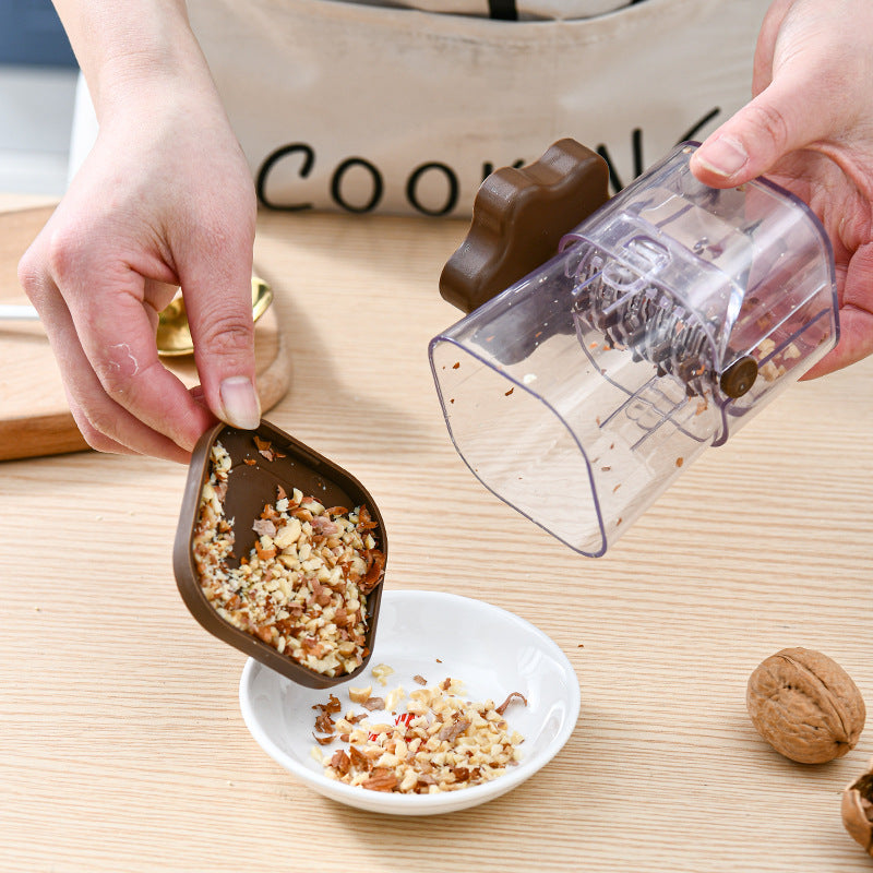 Yellow Manual Nut & Chocolate Grinder - Effortless Peanut Walnut Chopper - Easy Clean Kitchen Tool