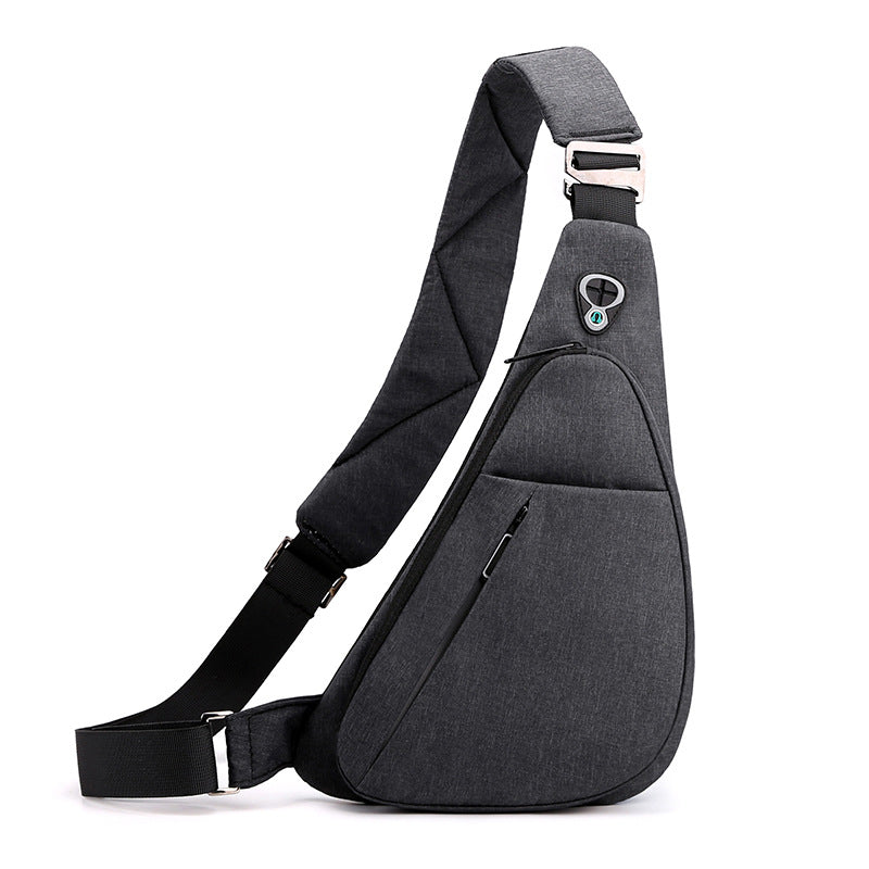 Black left shoulder New Men's Reflective Crossbody Sling Bag - Casual Commuter Shoulder Chest Pack for Daily Essentials