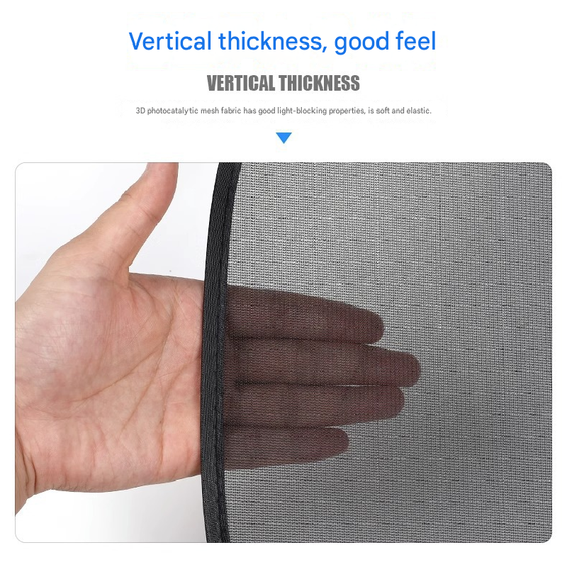Black Universal Car Window Sun Shade Set - Mesh Fabric UV Protection(One hole-free rear gear + four hole-free side gears)
