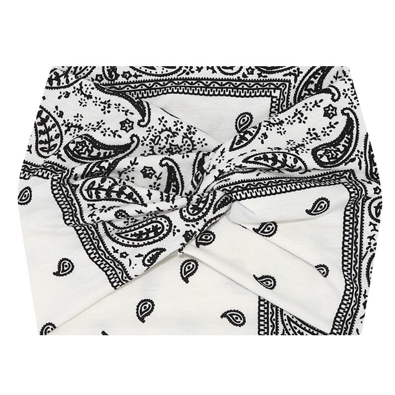 5-PCS Cashew nuts are white Women's Extra Wide Turban Headband - Elastic Yoga & Sports Hair Wrap