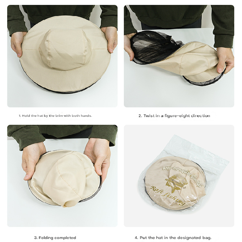 Phantom Camouflage Outdoor Fishing Hat with Mesh Head Net Sun Protection Bucket Cap Anti-Mosquito Fly Guard for Gardening Hiking & Beekeeping