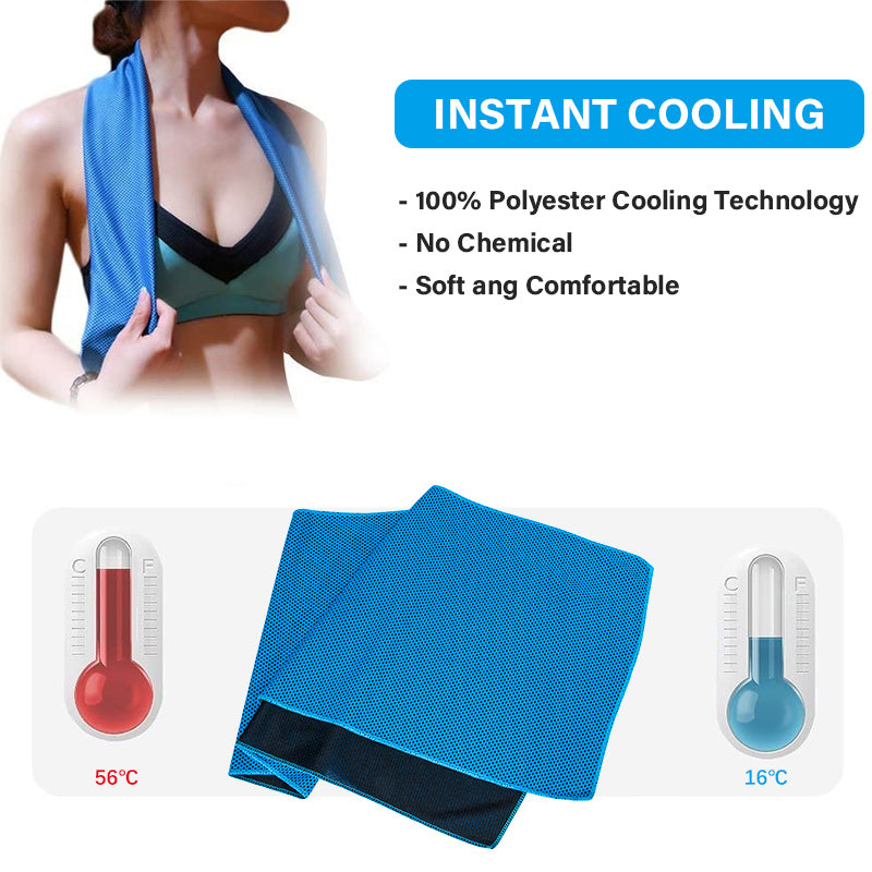 Orange 5 Pack Instant Cooling Towel Set Soft Breathable Sports Sweat Towel for Gym Yoga Running Hiking and Outdoor Activities 30x80cm