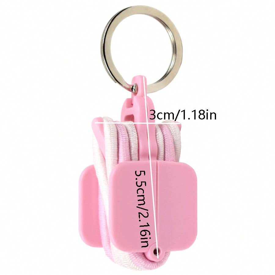 3-PCS Black Portable Hair Tie Organizer Keychain Compact Hair Accessories Holder with Clip for Travel School Bag and Purse
