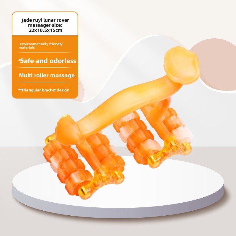 2-Pcs Orange Manual Roller Massager Handheld Full Body Relaxation Tool for Back Waist Legs Moon Car Design Ergonomic Deep Tissue Massage for Australian Homes